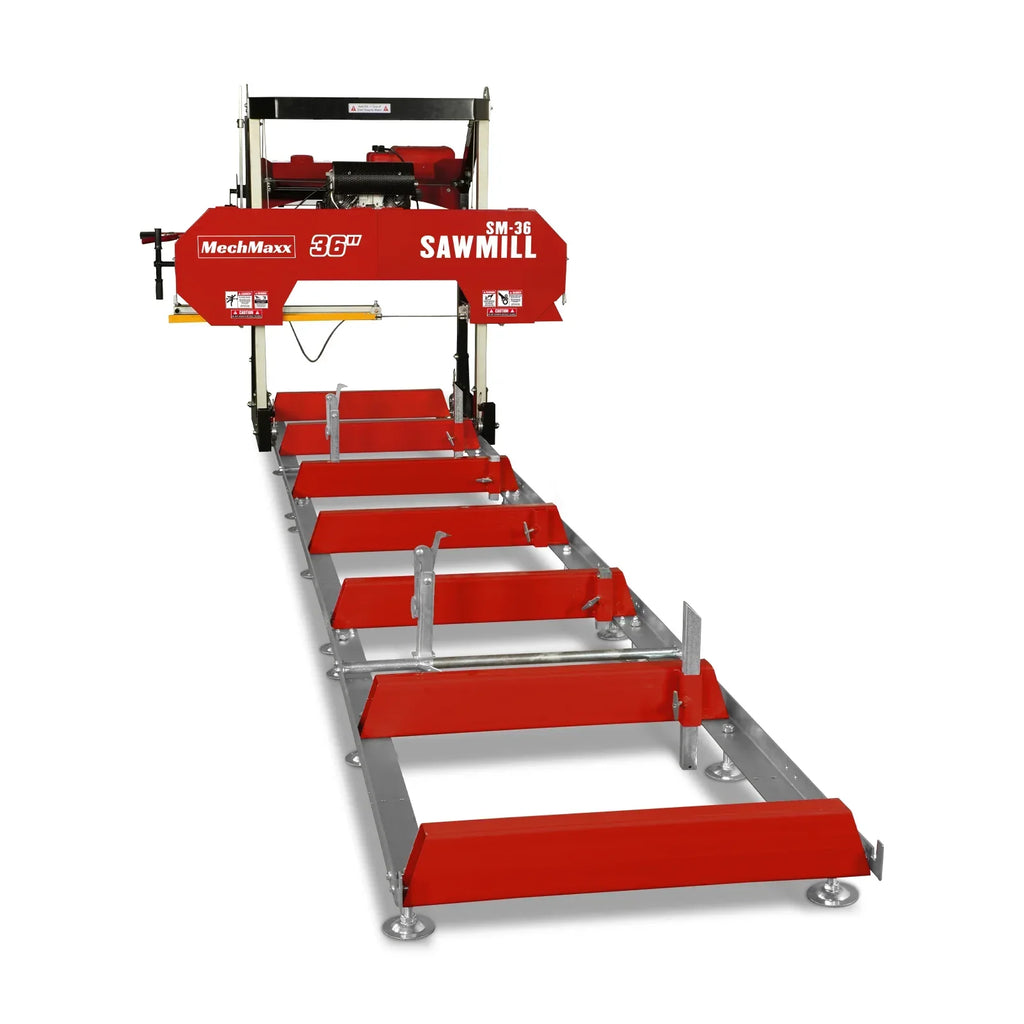 36" MAX Portable Sawmill,  25HP 688cc HONDA GX690 V-Twin Engine,  35" Board Width,  20' Track Length,  (10 Blades Included) SM36HMAX