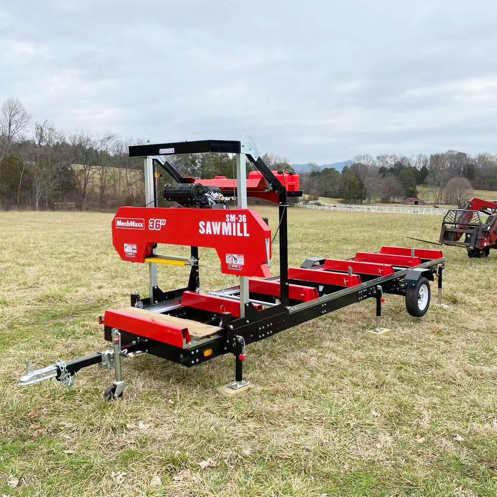 36" MAX Portable Sawmill,  25HP 688cc HONDA GX690 V-Twin Engine,  35" Board Width,  20' Track Length,  (10 Blades Included) SM36HMAX