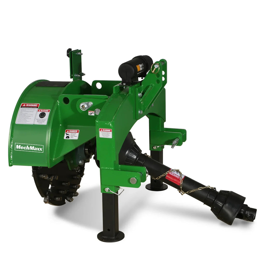 3-Point PTO Stump Grinder with 34 Carbide Teeth (PTO Shaft Included with Slip Clutch),  for 15-45HP Tractor,  SG24