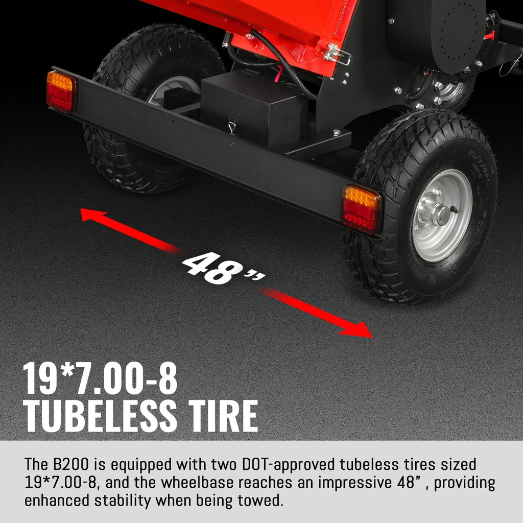 8 inch ZONSEN E-Start 1000cc 35hp Gas Powered 4 - Wheel Drum Wood Chipper with Taillight ,  B200